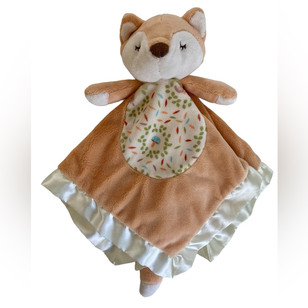 Douglas Baby Fox Lovey 15" Security Blanket Woodland Mushrooms Orange 2022